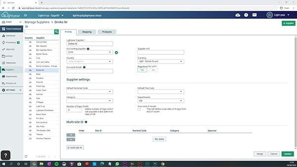 supplier screen