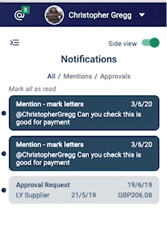 notifcations bar